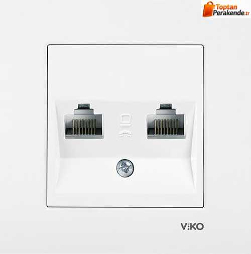 Viko Karre Beyaz İkili Nümeris Cat3 (Çerçeve Hariç) 90960033